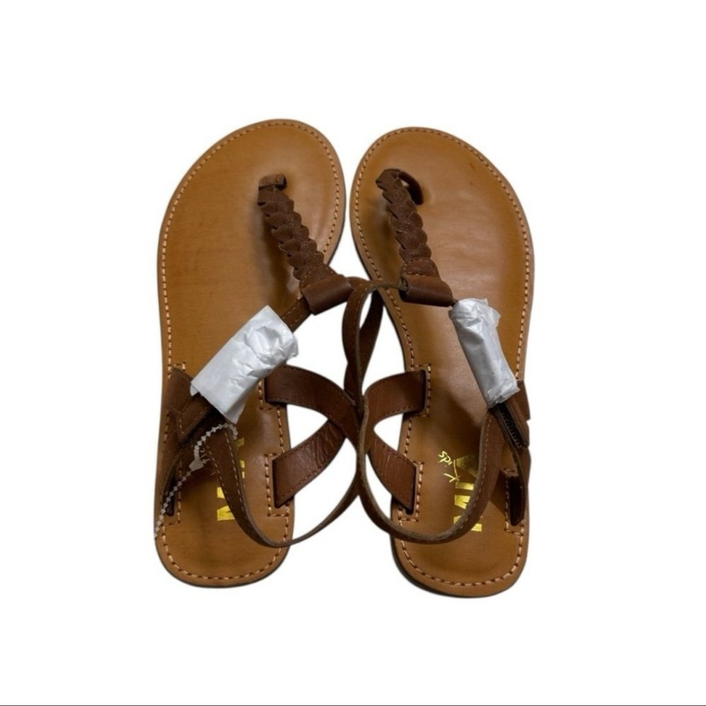 Mia Kids Annae Girl's Sandals T-Strap Cognac Brush Brown size 5 NEW - Picture 8 of 10